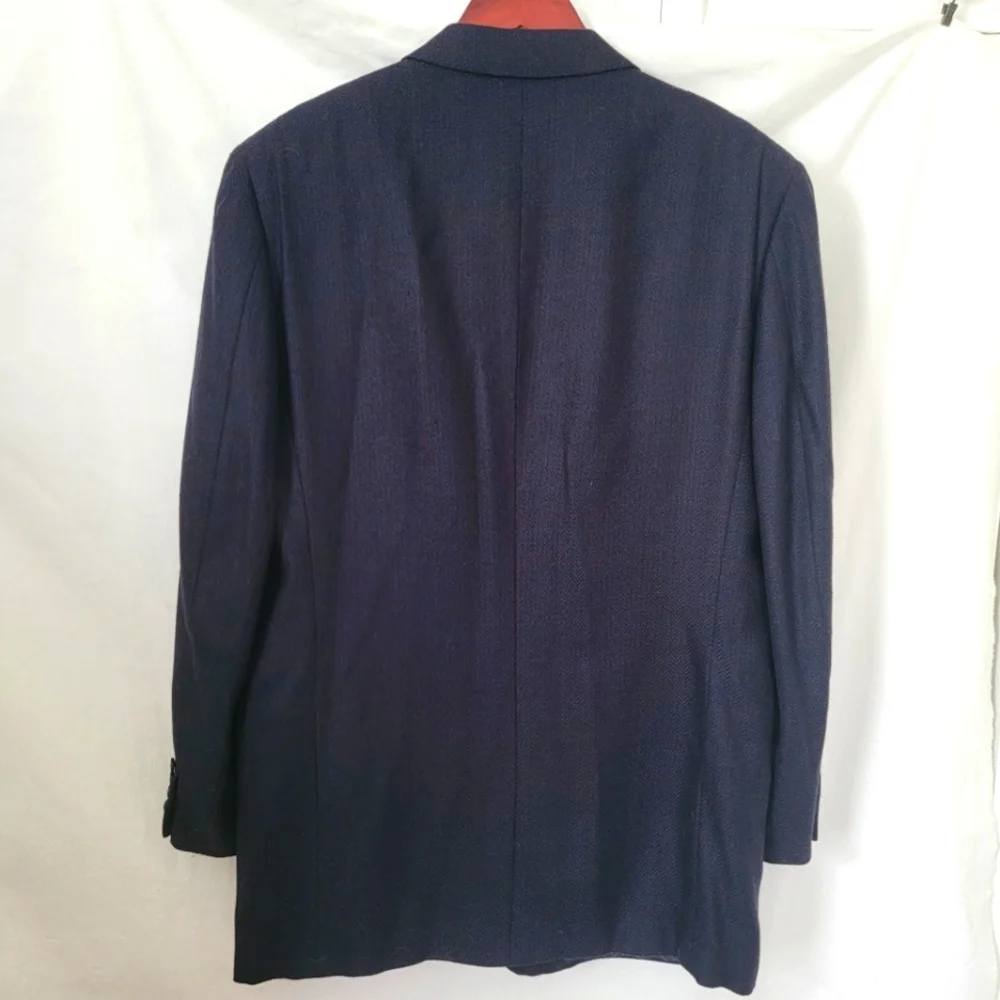 Vintage Joseph Abboud Plaid Navy Red Sports Coat Size 42